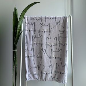 Soft Plush Throw Blanket features Cats with Glow in the Dark Eyes
